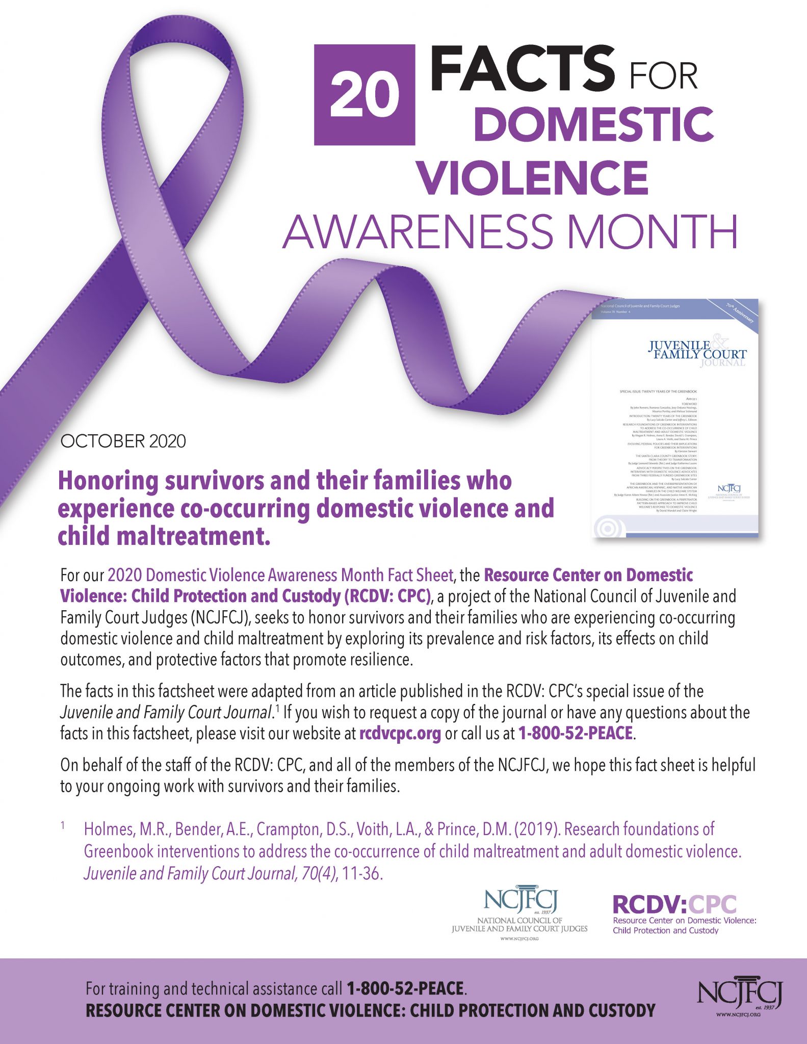 NCJFCJ Observes October as Domestic Violence Awareness Month with New