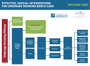 A walkthrough and decision for the Decision Tree for Effective Judicial Interventions for Underage Drinking Bench Card