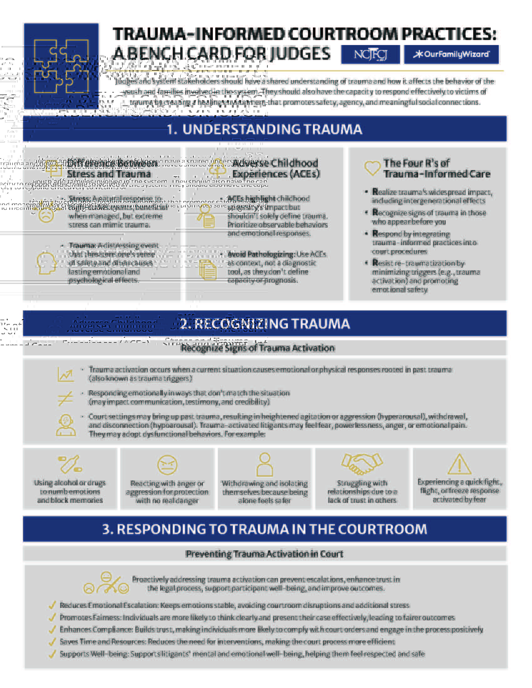 Trauma-Informed Courtroom Practices: A Bench Card for Judges - NCJFCJ