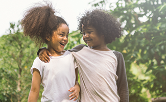 Little girl and little boy