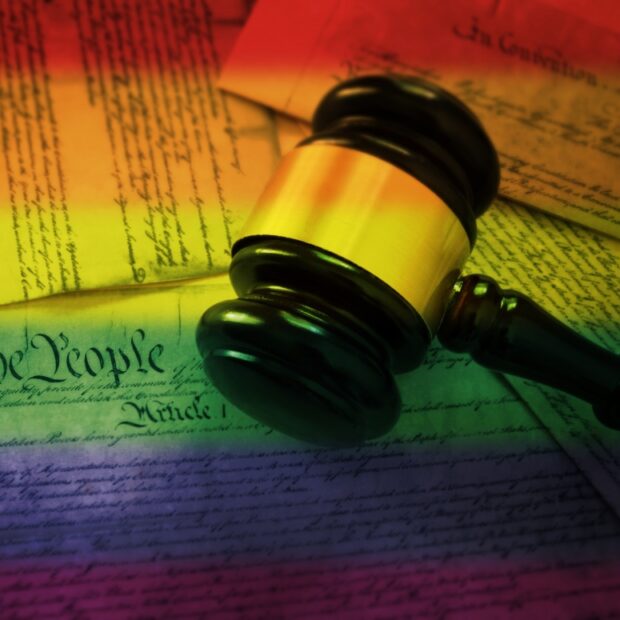 Rainbow flag gavel