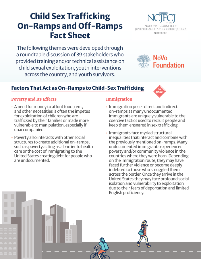 On Ramp Off Ramp Infographic Child Sex Trafficking On-Ramps and Off-Ramps Fact Sheet and Infographic ...