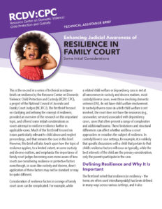 Resilience in Family Court
