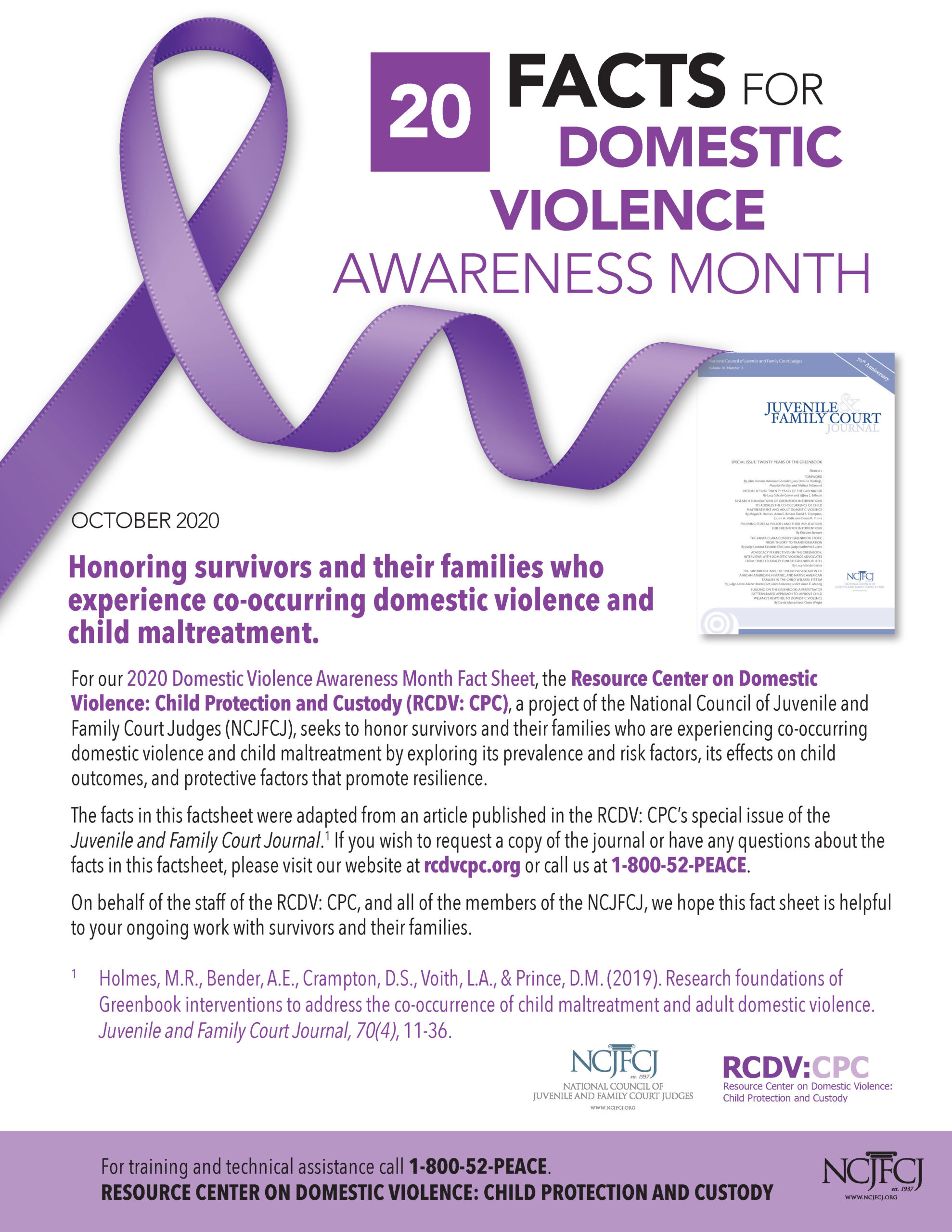 20 Facts for Domestic Violence Awareness Month 2020